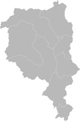 Ticino, Switzland – administrative vector map with district boundaries (Oblique Mercator projection, PPT-compatible & fully editable)