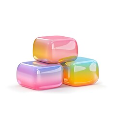 Vibrant jelly cubes stacked together, showcasing a colorful and enticing dessert perfect for any occasion.