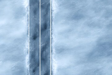 Icy snow-covered road with cold surface under blue-lit skies inviting winter adventure and chill exploration