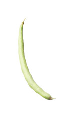One green beans pod isolated on white