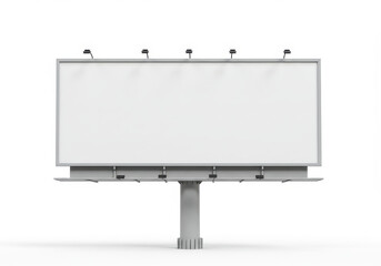 Obraz premium Large outdoor advertising billboard structure with a blank white display area and lighting