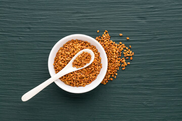 Fenugreek natural aromatic seeds - Trigonella foenum-graecum. Healthy food