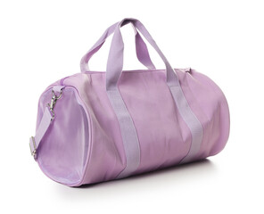 One stylish sports bag isolated on white