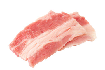 透明背景（png）に牛カルビ（牛バラ）の生肉