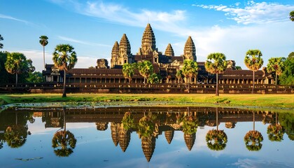 Fototapeta premium Angkor Wat Sunrise Reflection.