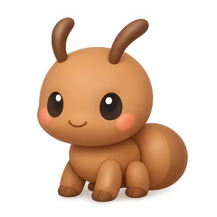 Cute Chibi Ant &ndash; 3D Cartoon Animal with Transparent Background