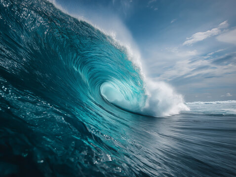 Cloudbreak Fiji, endless turquoise barrel, tropical paradise, ultra sharp clarity