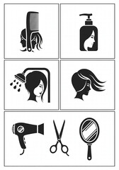 Hair Salon Icons Hairdressing, Styling, and Beauty Products