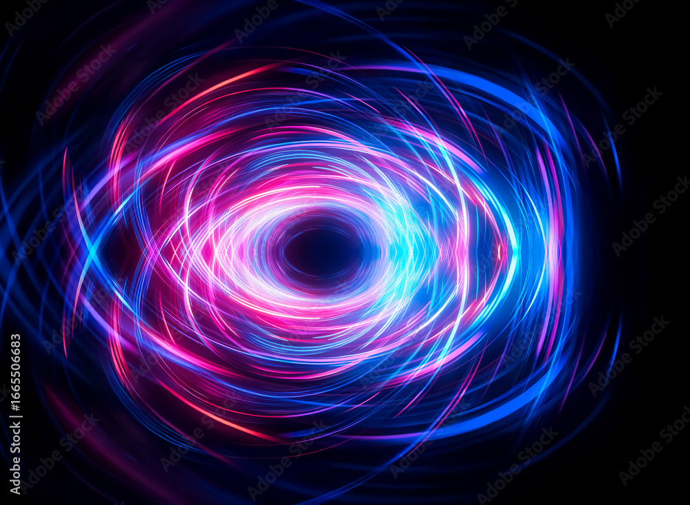 Aufkleber abstract image of swirling blue and pink light creating a vortex effect against a dark backdrop. it 
