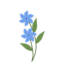 Simple blue flower illustration. Flower illustration. Beautiful flower flat design. Illustration of blooming flower
