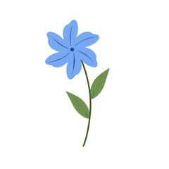 Simple blue flower illustration. Flower illustration. Beautiful flower flat design. Illustration of blooming flower
