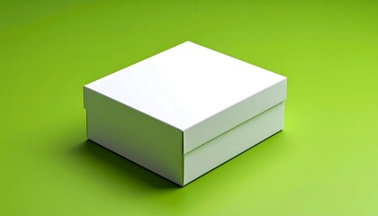 White Box with Green Background.