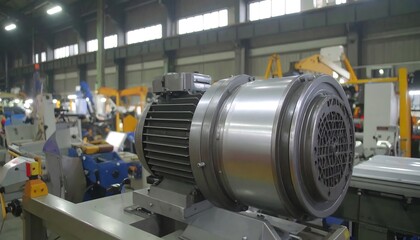 Obraz premium Industrial motor in a factory setting