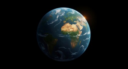 Fototapeta premium Photorealistic planet earth with sun glow space globe