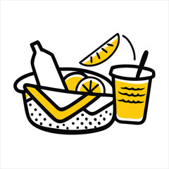 Charming black and white illustration with helvetica and courier typography