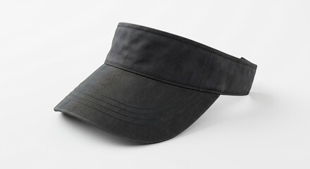 シンプル黒サンバイザー 柔らかな光で照らされ上品 This translates roughly to: "Simple black sun visor, elegantly lit by soft light". AI Generated