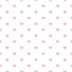 Watercolor seamless pattern of pink heart