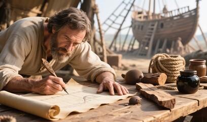 Noah Building the Ark, Following God’s Instructions Before the Great Flood
