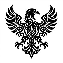 Obraz premium Elegant Ornate Eagle Design: Vector Graphic