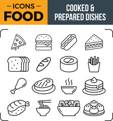 Artistic representation of delicious cooked and prepared food dishes