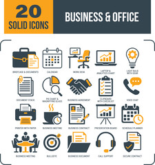 Professional business and office environment vector illustration with corporate elements