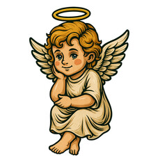 天使のビンテージ風素材