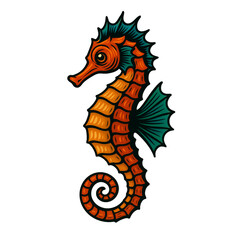 タツノオトシゴのビンテージ風素材