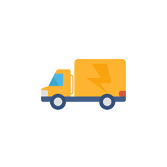 Naklejka premium Electric delivery truck speeds on