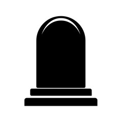 Rounded tombstone silhouette on base, simple vector memorial icon
