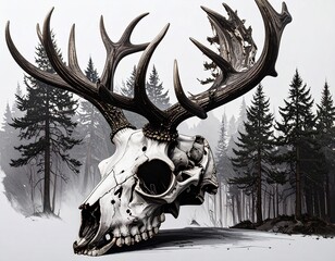 deer in the snow