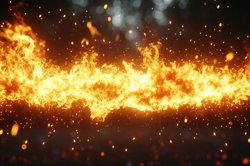 Fiery stream against dark background