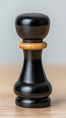 Close-up of a black chess bishop