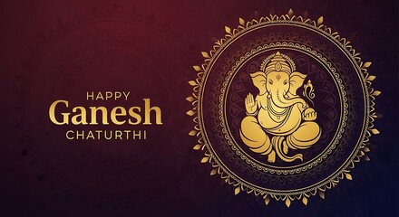 Elegant golden illustration of Lord Ganesha for the auspicious Ganesh Chaturthi festival celebration