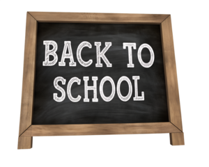Back to school blackboard isolated on transparent background