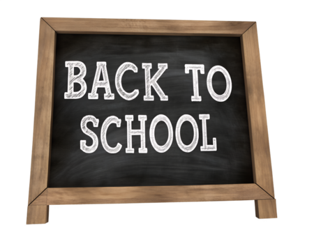 Back to school blackboard isolated on transparent background