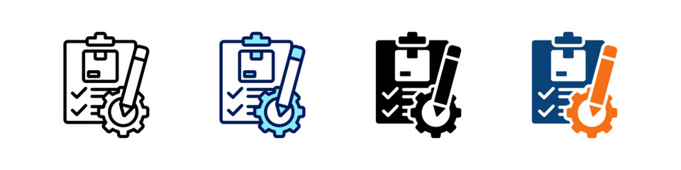 Fototapeta premium Order Management All In One Icon Multi Styles Vector Set