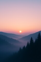 Misty Valley at Sunrise