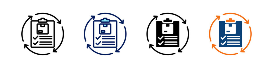 Order Processing All In One Icon Multi Styles Vector Set