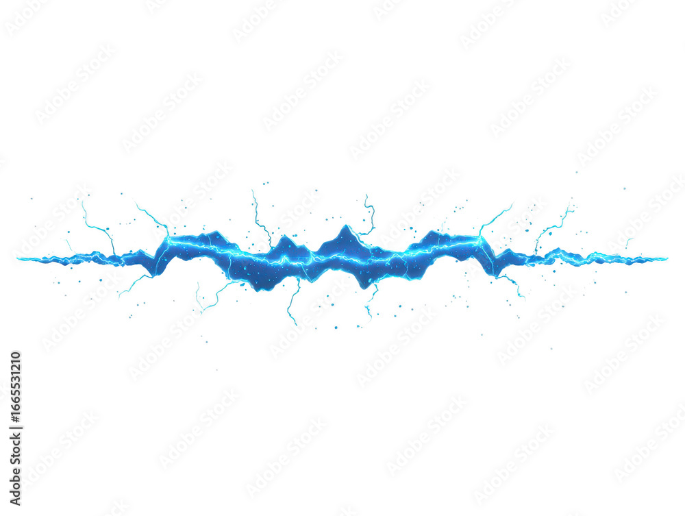 Poster electric blue lightning energy power spark electricity glowing abstract isolated electric blue light