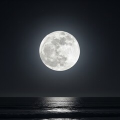 full moon over the sea