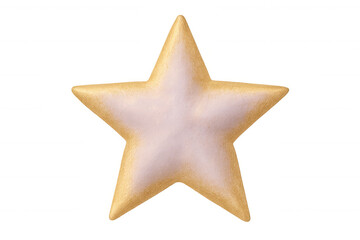 Obraz premium Glittering golden-edged pink star, softly textured in 3d rendering, floating against transparent backdrop
