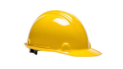 Fototapeta premium Yellow hard hat safety helmet construction plastic protective gear isolated industrial head protection equipment workwear secure