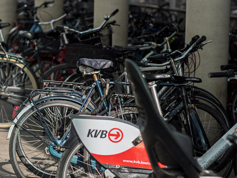 Bicycles Parked at KVB Bike Rental Station