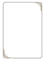 Vintage ornate floral frame w on a white background