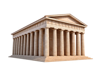 Fototapeta premium Ancient temple classical architecture stone column Greek building historic structure marble cultural landmark heritage symmetry majestic exterior evokes awe and admiration