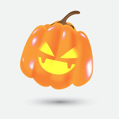 Angry Jack O Lantern Pumpkin with Sharp Eyes Best for Scary Halloween Decorations and Icons