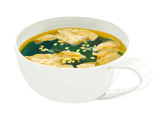 ワカメスープ（卵、ゴマ入り）