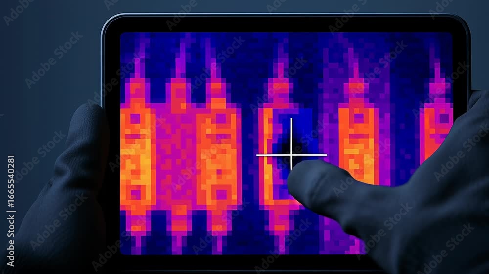 Poster thermal inspection detects heat patterns on electrical components to prevent power outage and ensure