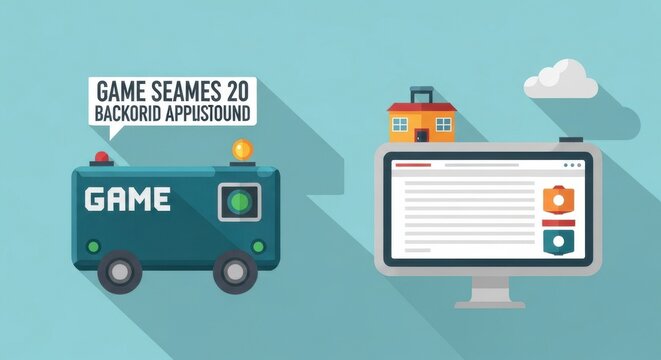 Conceptual Illustration of Online Gaming and Virtual World Interaction