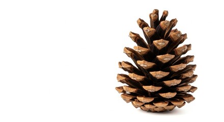 Natural Brown Pine Cone Isolated on White Background